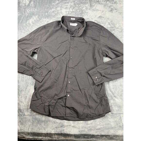 Calvin Klein Black Slim Fit Button Down Shirt Men’s XL Excellent - Picture 1 of 10